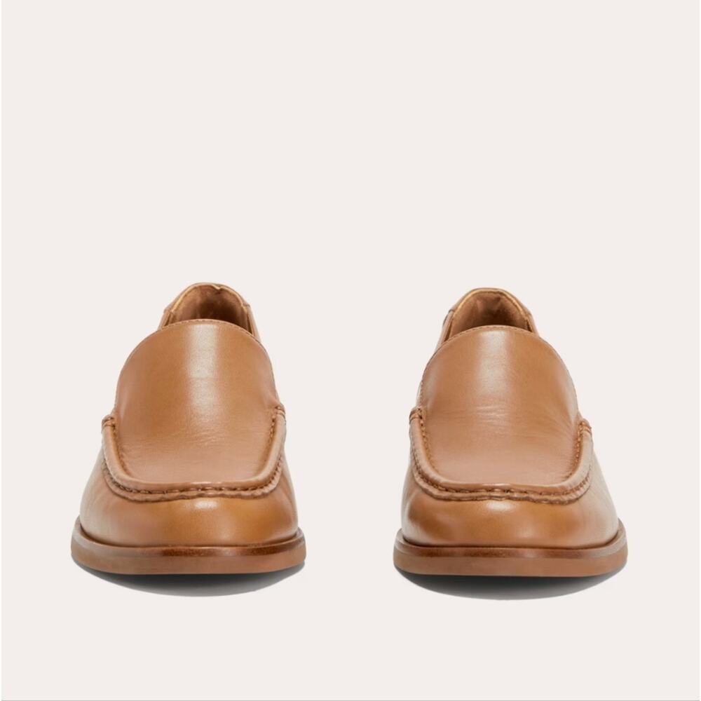 Everlane Modern Loafer Camel Tan Leather Slip On Stacked Heel Shoes Size 11 - Picture 4 of 13